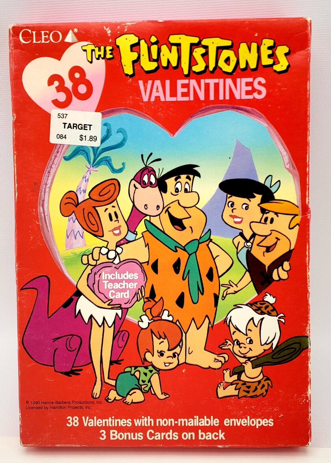 Cleo Vintage Flintstones Valentine\'s Cards Box of 38