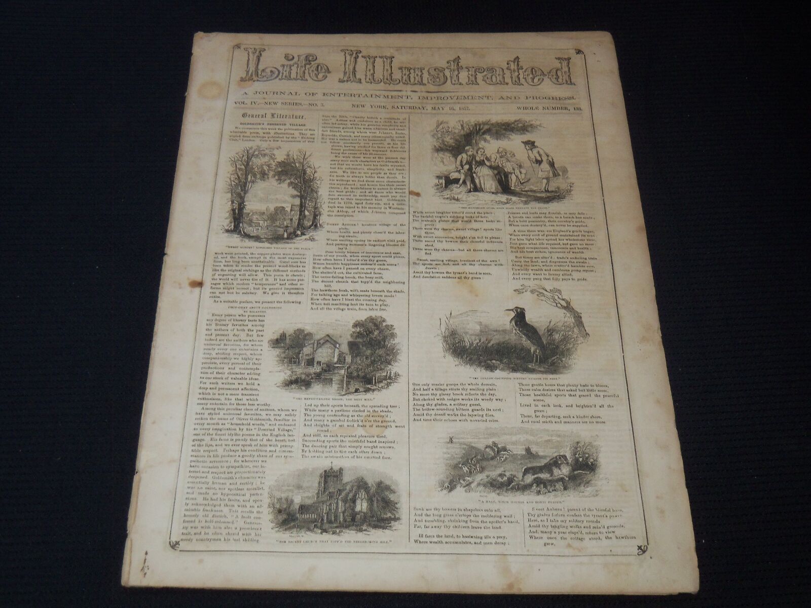 1857 MAY 16 LIFE ILLUSTRATED NEWSPAPER - J. D. SARVEN'S WOOD MACHINE - NP 5923