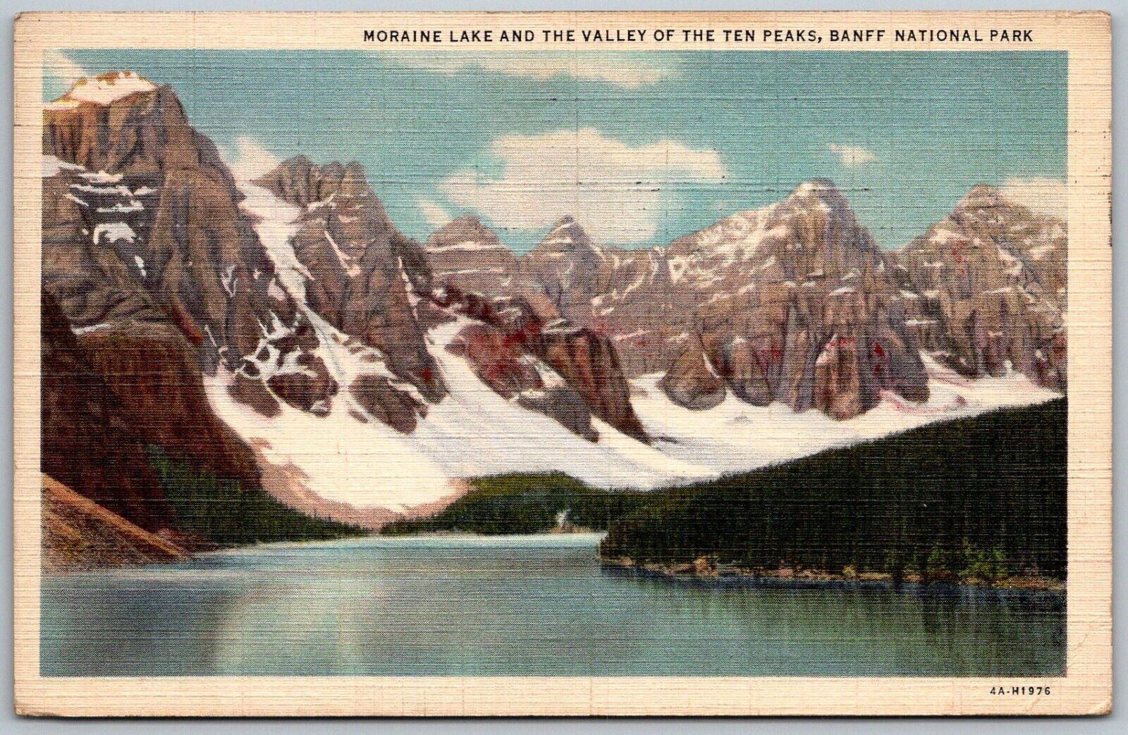 Banff National Park Canada 1939 Postcard Moraine Lake & Valley of The Ten Peaks