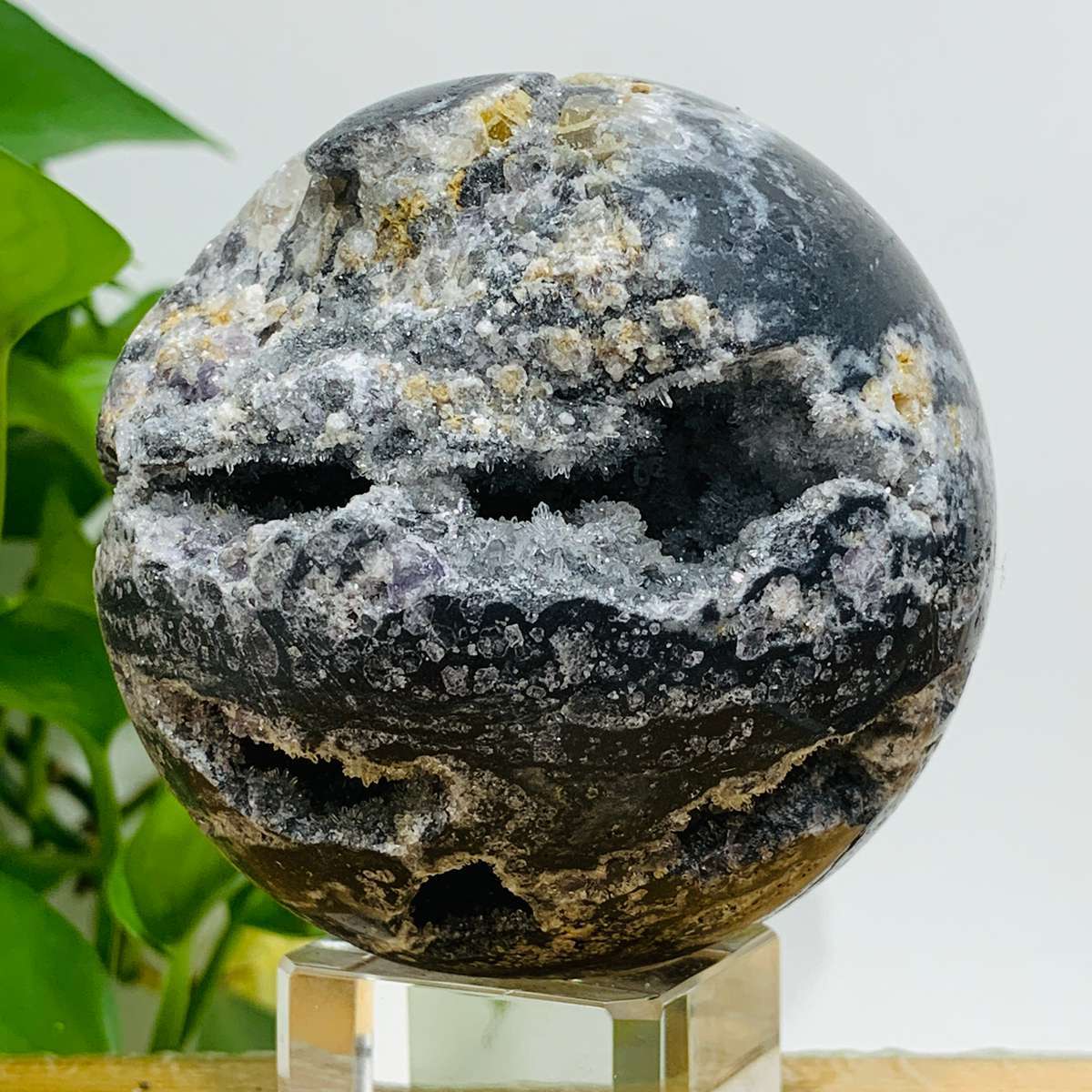 532g Natural Sphalerite Quartz Sphere Crystal Energy Ball Reiki Healing Decor 