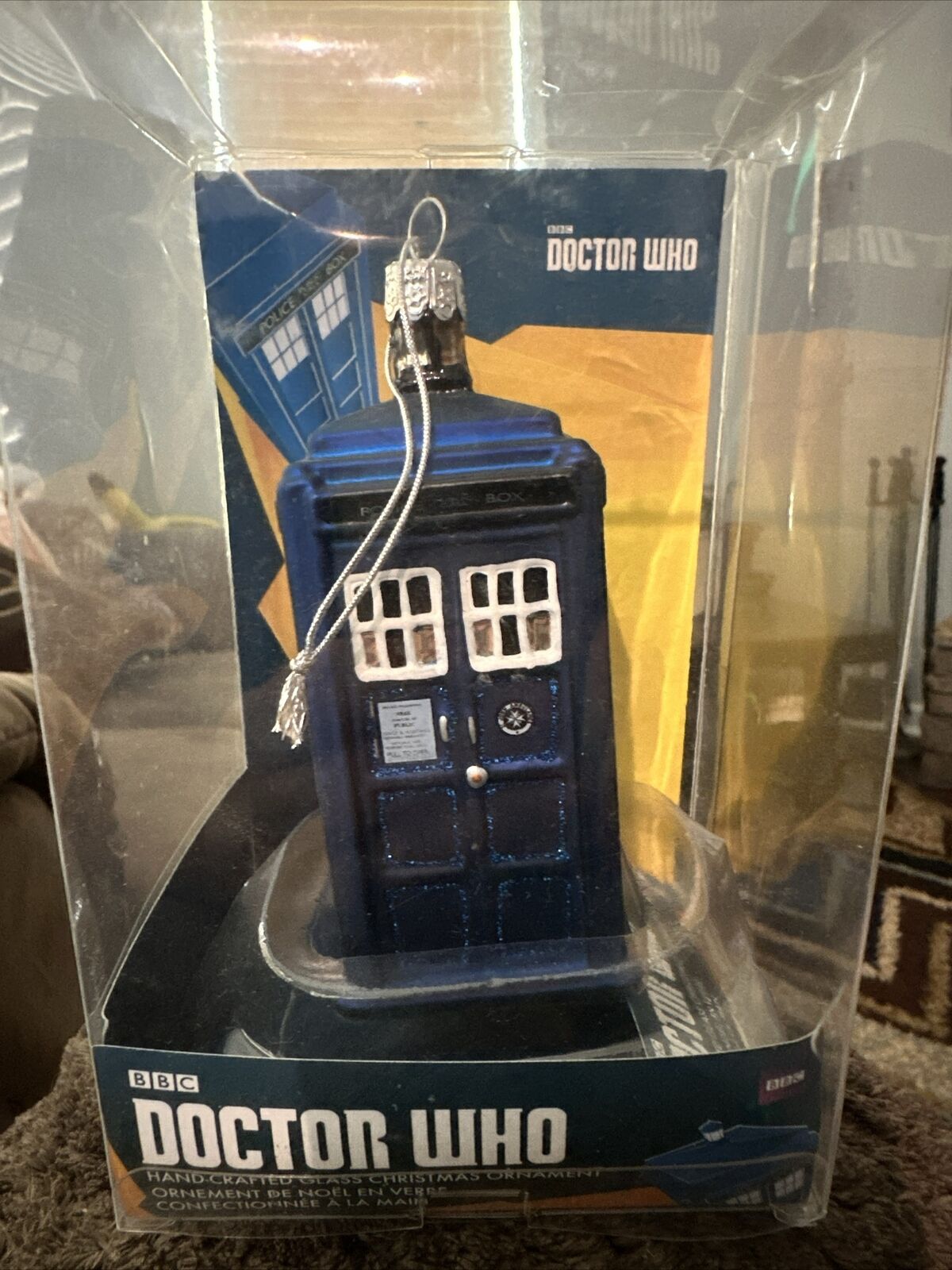 Kurt Adler Doctor Who glass Tardis Christmas ornament NEW IN BOX