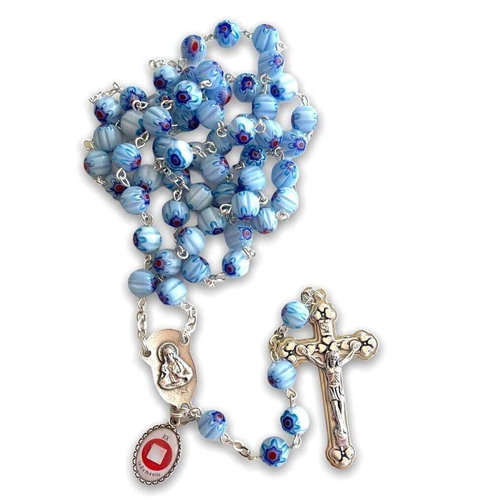 Venetian Glass Murrina Rosary - St. John Paul II Relic - Communion