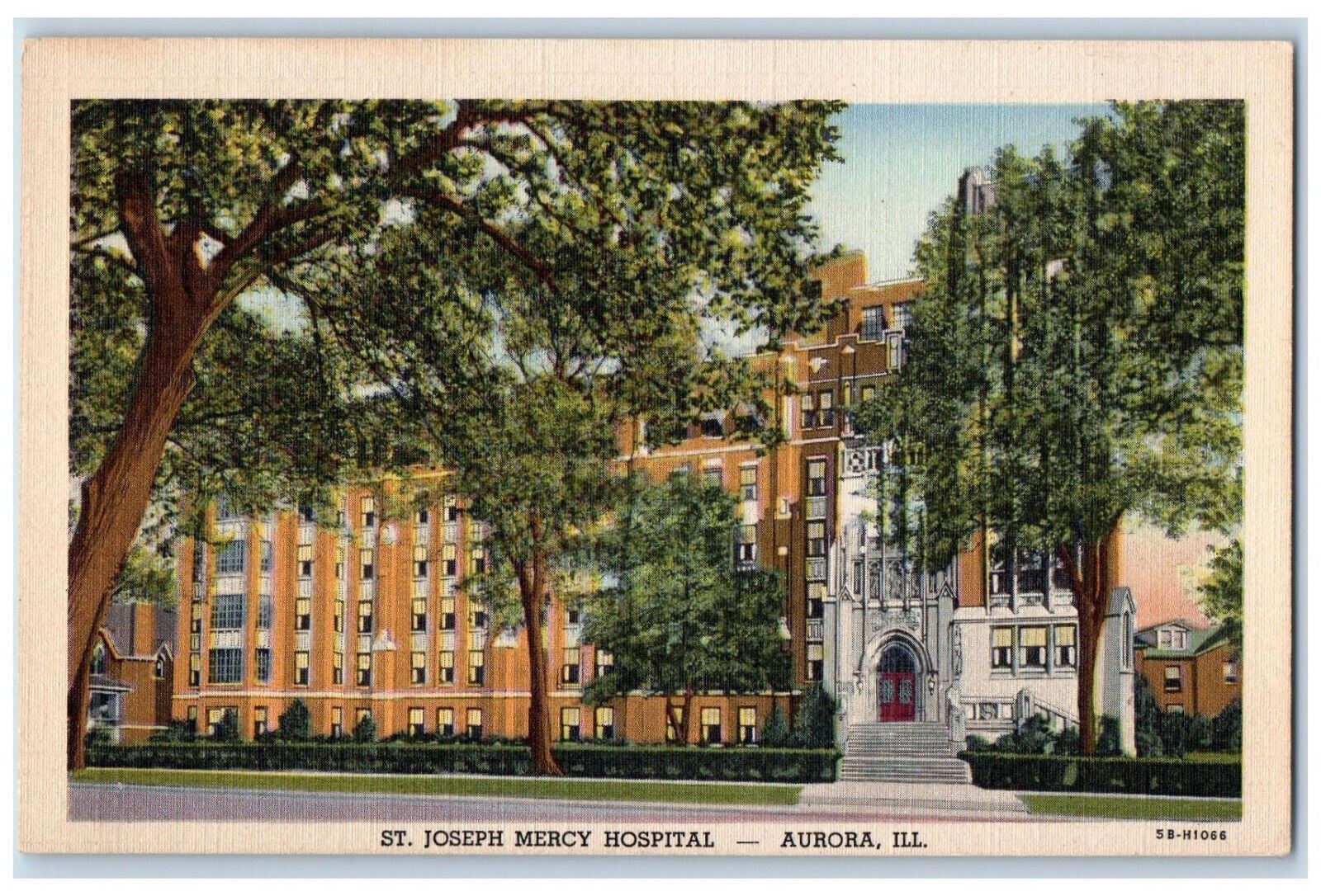 1948 St. Joseph Mercy Hospital Aurora Illinois IL Vintage Posted Postcard