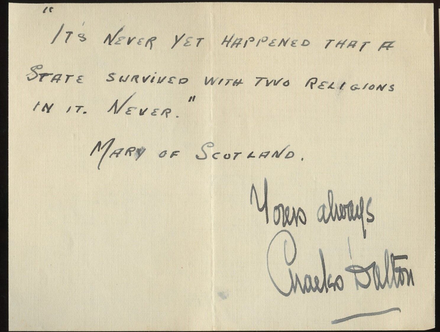 Charles Dalton d1942 signed autograph auto 3x5 Cut English Actor Broadway Carrer