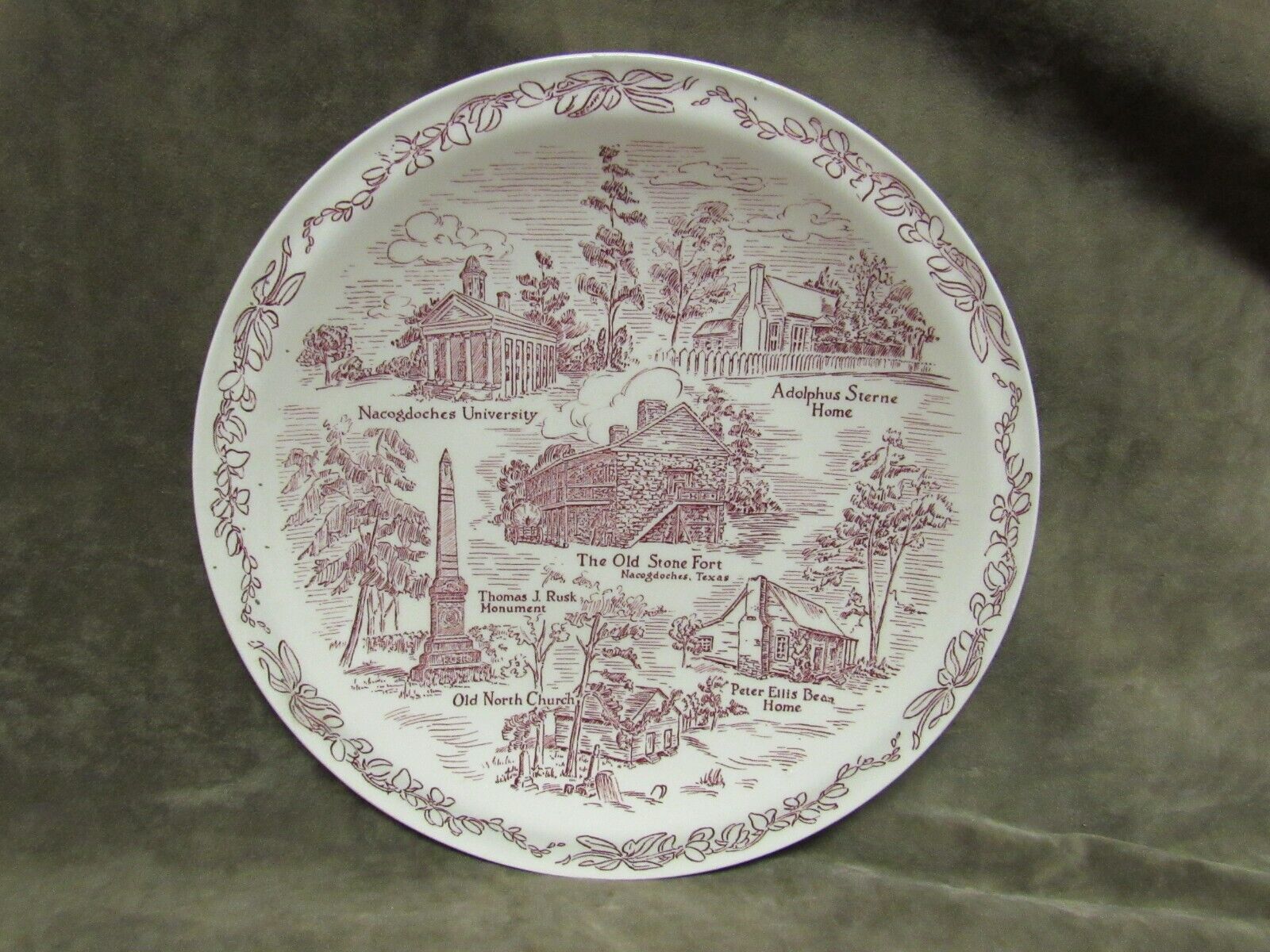 1950's First Christian Chuch Nacogdoches Texas Vernon Kilns Souvenir Plate