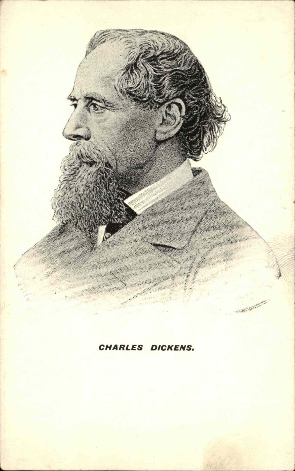 Classic Portrait Author Charles Dickens c1910 Vintage Postcard
