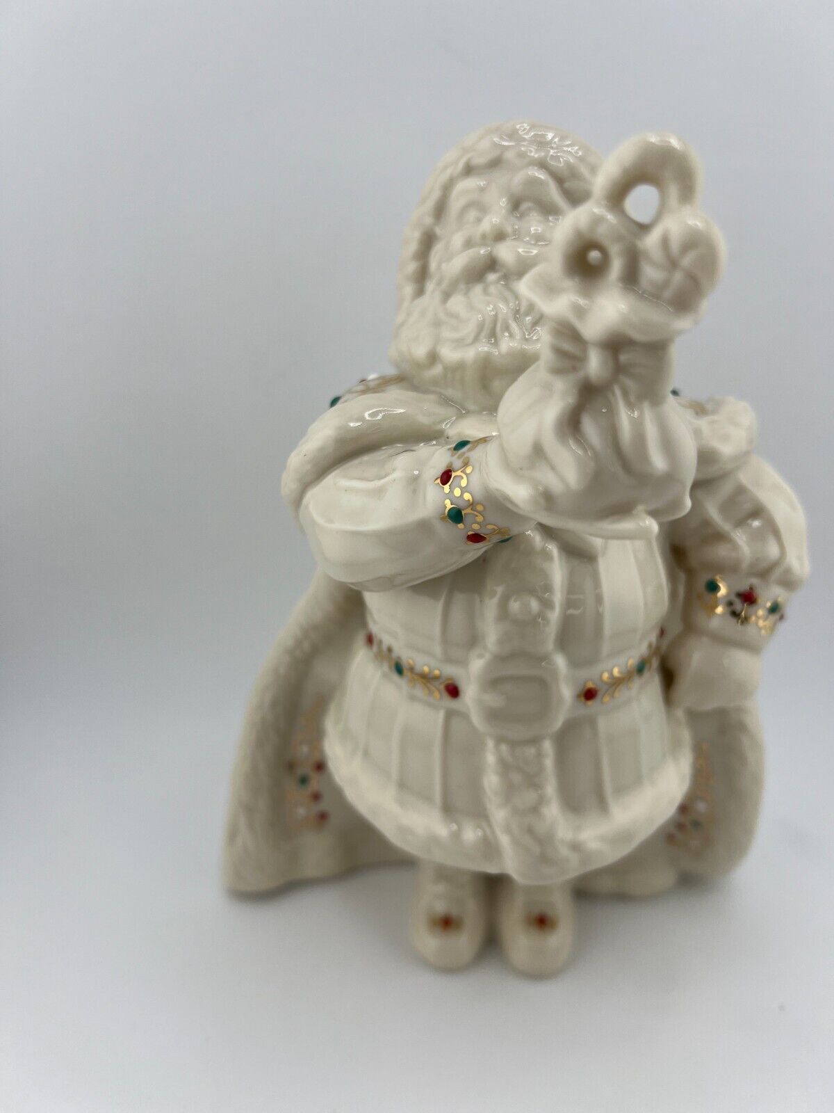 Lenox Hand Painted China Jewels 8th Series Christmas Santa Bearing Gift Figurine