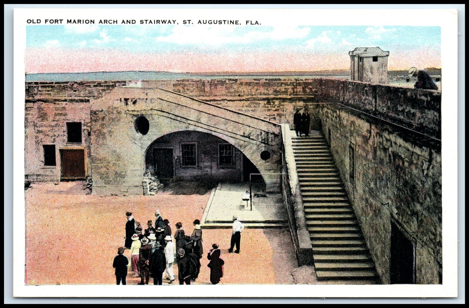 Postcard Old Fort Marion Arch And Stairway St. Augustine FL B34