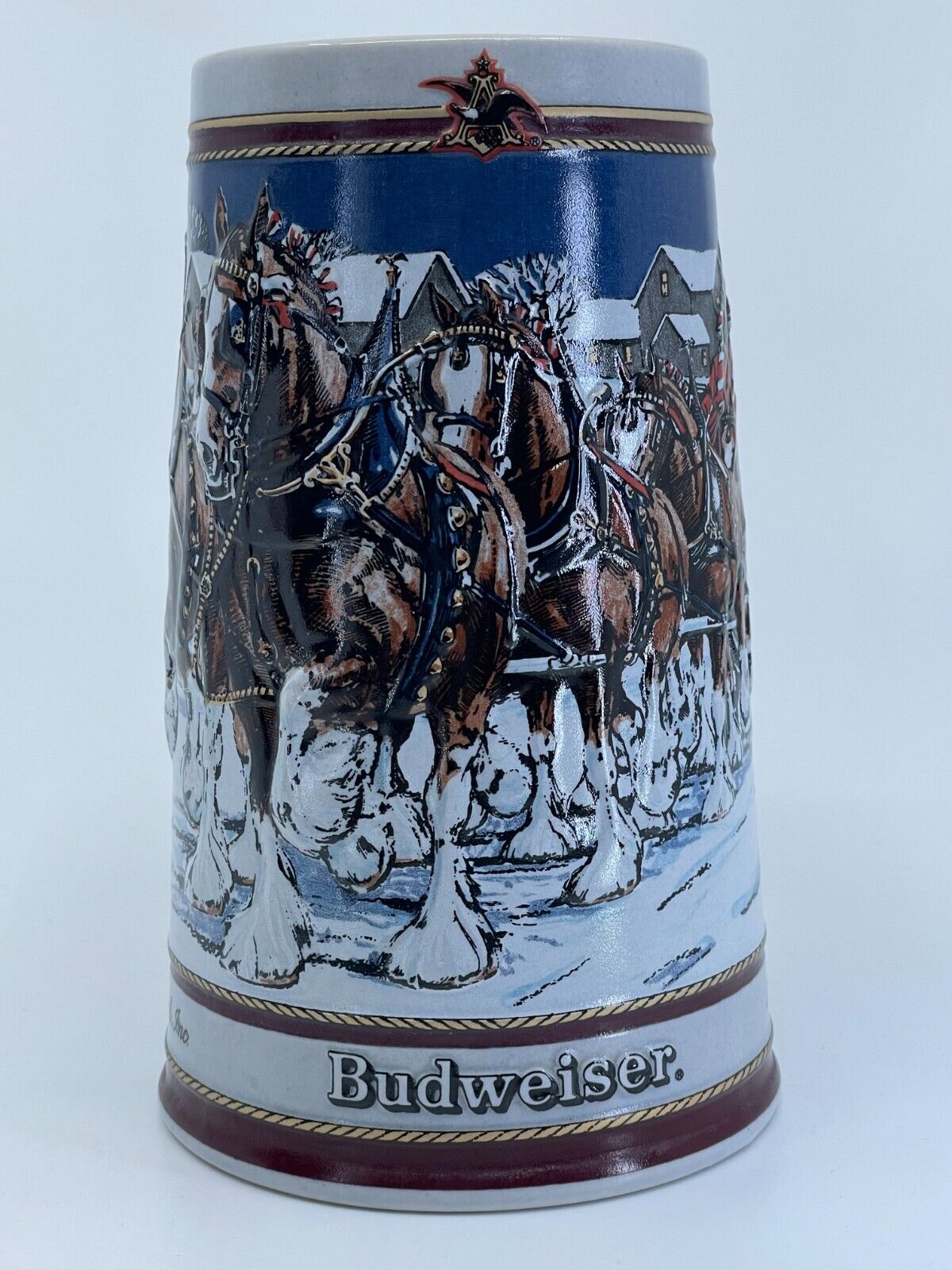 Vtg 1989 Anheuser Busch Budweiser Clydesdales Collector\'s Series Beer Stein Mug
