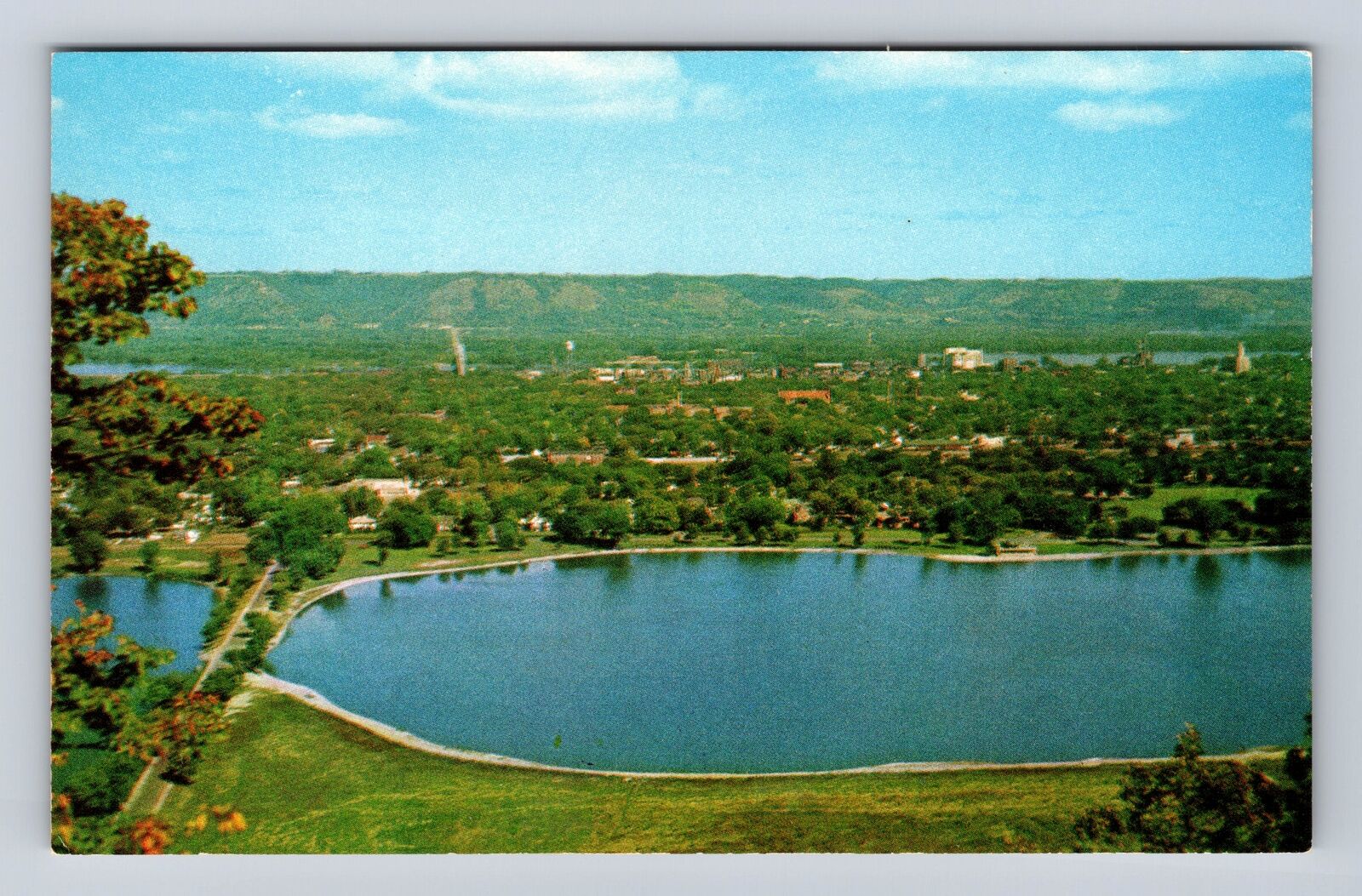 Winona MN-Minnesota, Aerial As Seen From Garvin Heights, Vintage Postcard