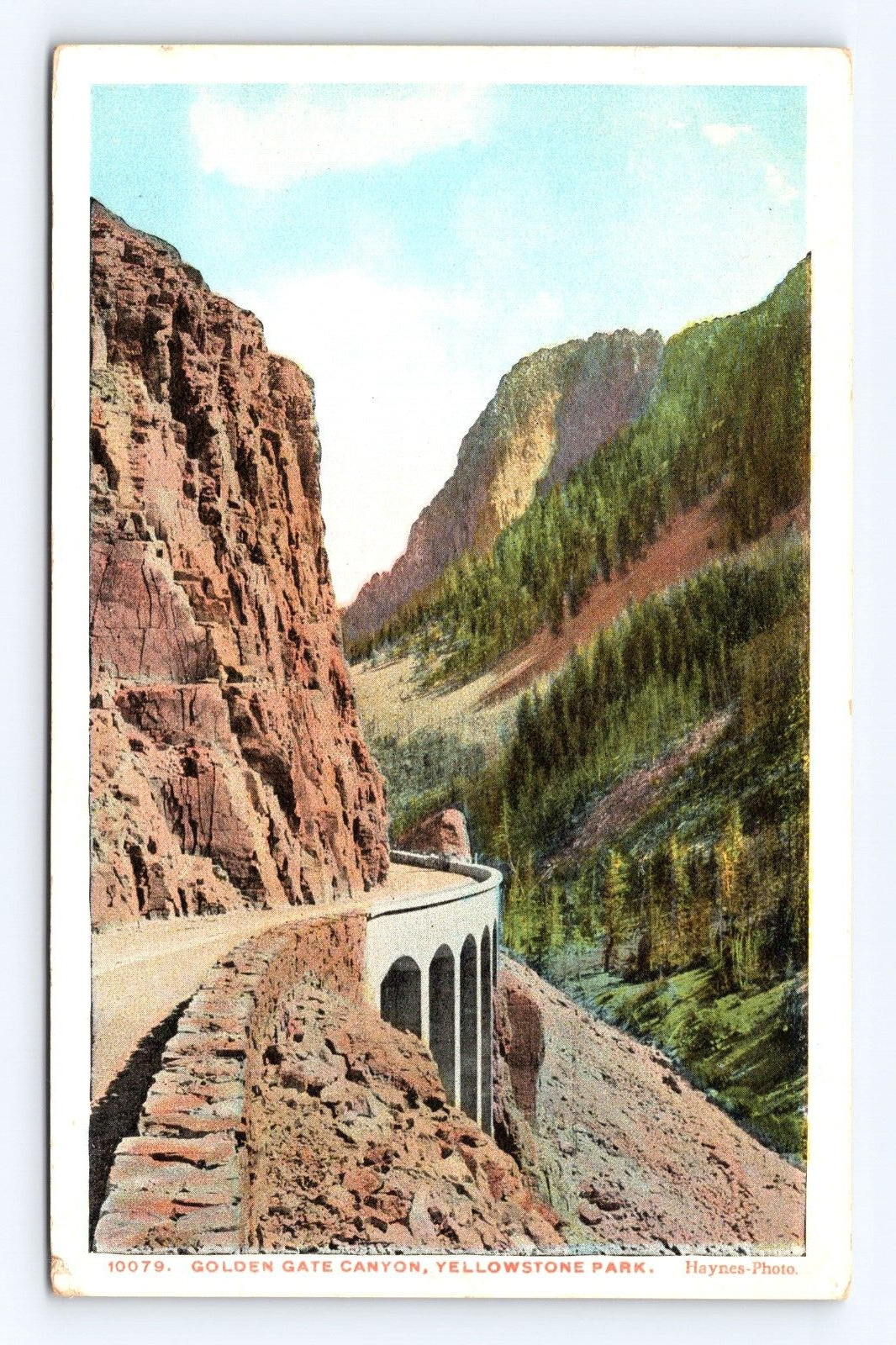 Vintage Old Postcard Yellowstone Golden Gate Canyon Haynes WY1921 Cancel Antique