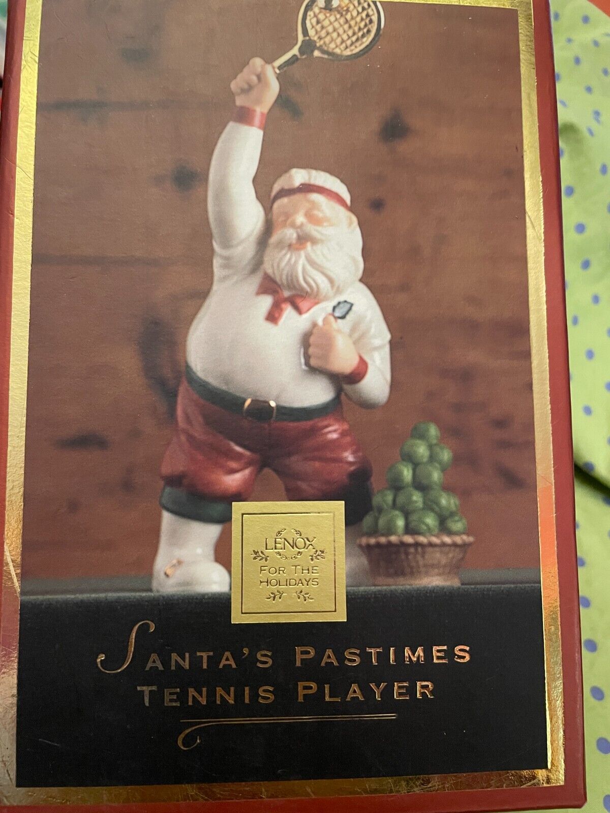Lenox Santa\'s Pastimes Tennis Player Santa Claus Christmas Figurine Brand New