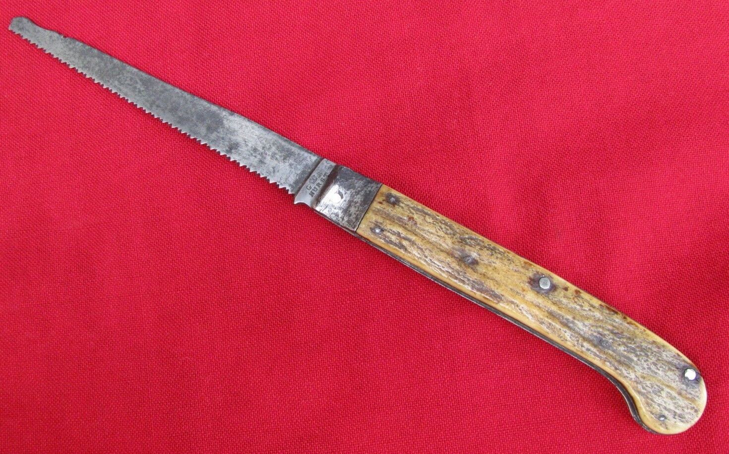 VERY RARE 1815-20's ~ G CROWN R ~ LARGE STAG PISTOL GRIP SPORTSMANS POCKET KNIFE