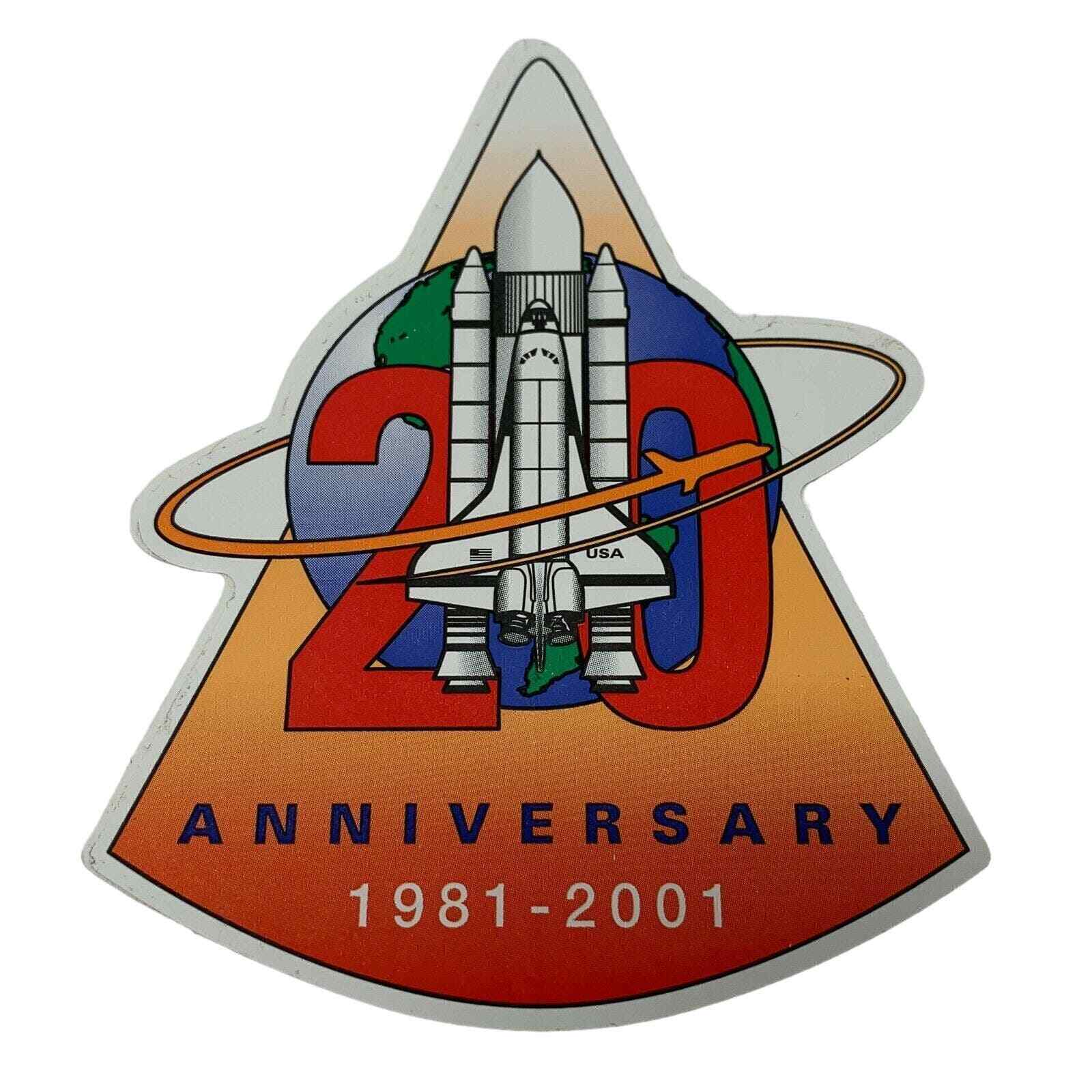 SPACE SHUTTLE PATCH STICKER 20 ANNIVERSARY NASA OUTERSPACE 1981-2001