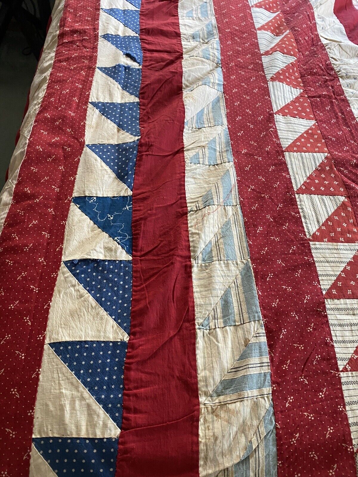 Vintage Quilt Top, Patriotic, Beautiful. See Notes