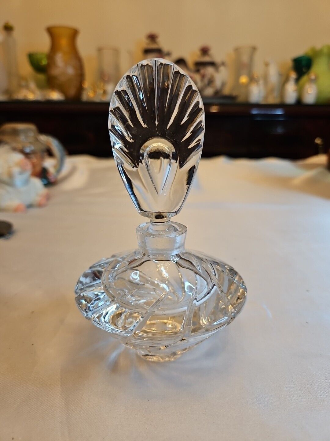 Vintage MIKASA Slovenia Crystal Perfume Bottle w/ Stopper 5.5\