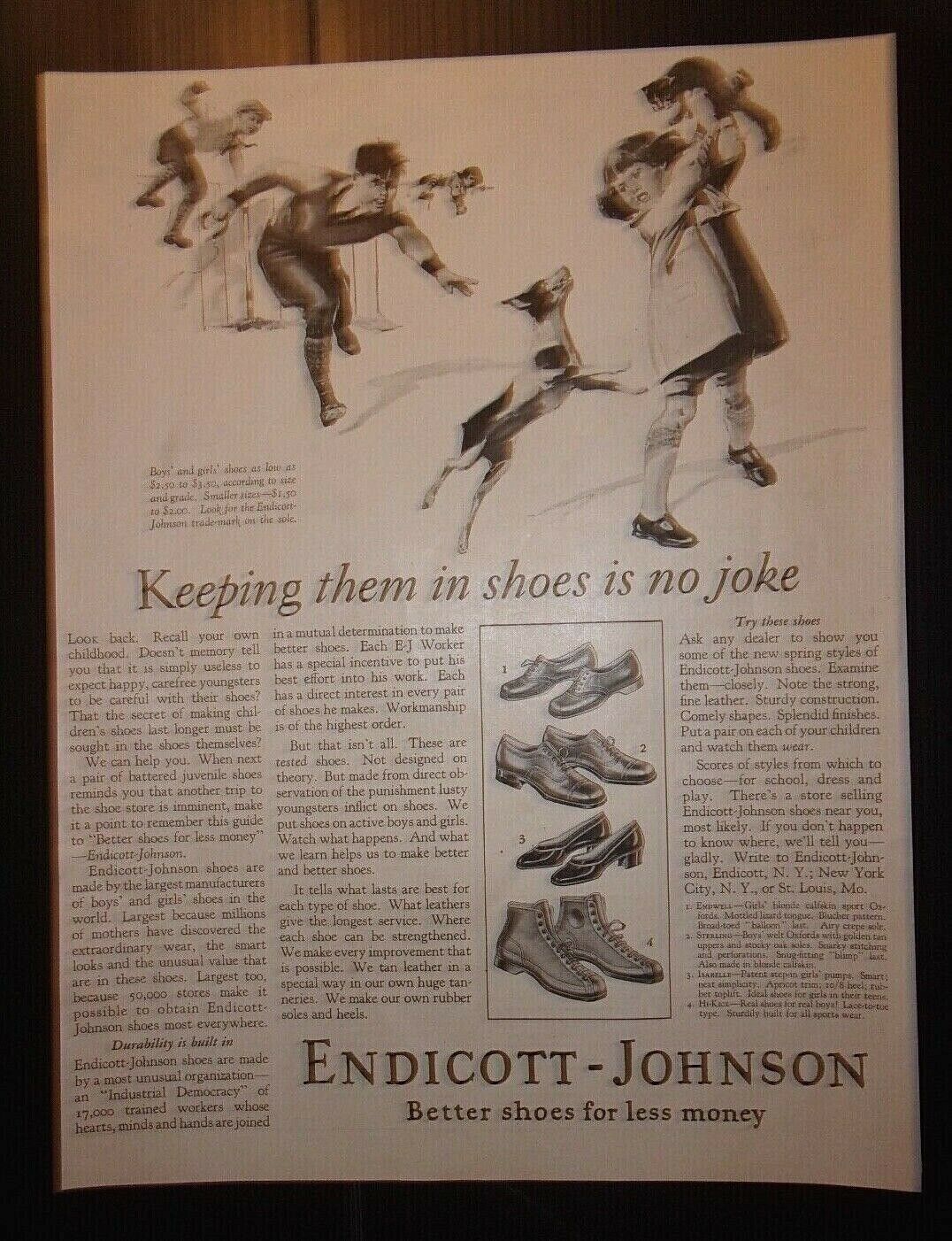 1926 Endicott Johnson Shoe Advertisement Endicott, NY