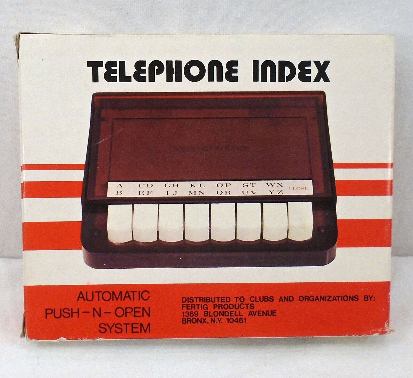 Vintage Mid Century Modern Telephone Index Automatic Push-n-Open System 5970 New