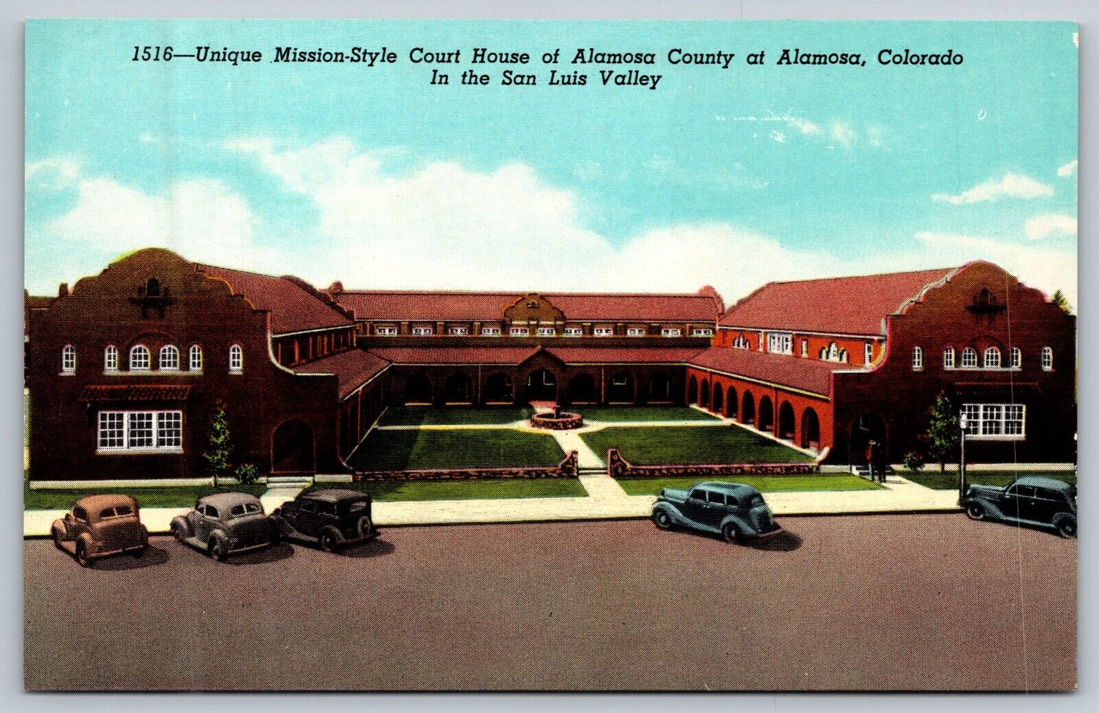 Alamosa CO-Colorado, Mission Style Court House, Antique Vintage Postcard