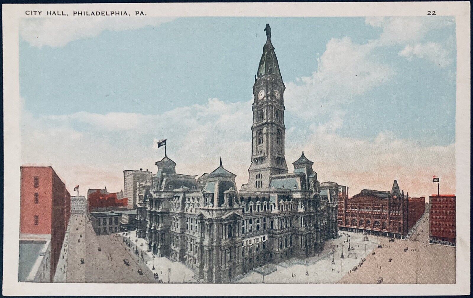 PHILADELPHIA, PA. C.1925 PC.(A33)~VIEW OF PHILADELPHIA CITY HALL