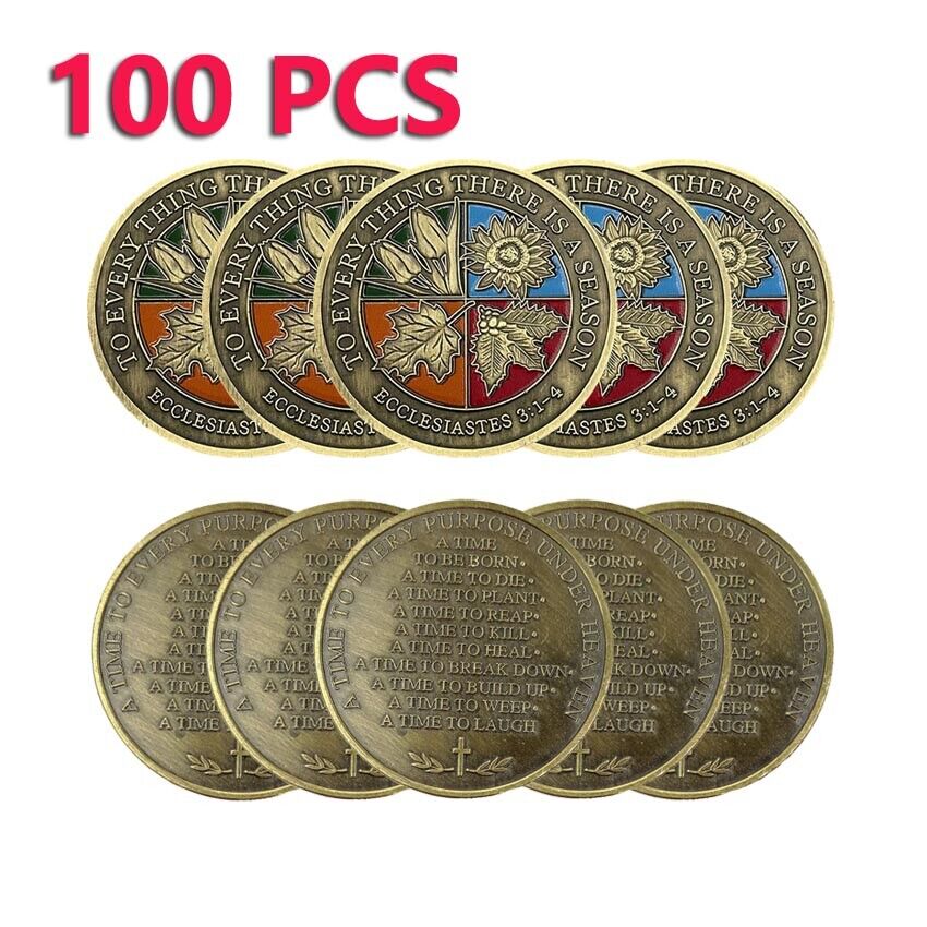100PCS Gift Challenge Coin To Every Thing There Is A Season Ecclesiates 3:1-4