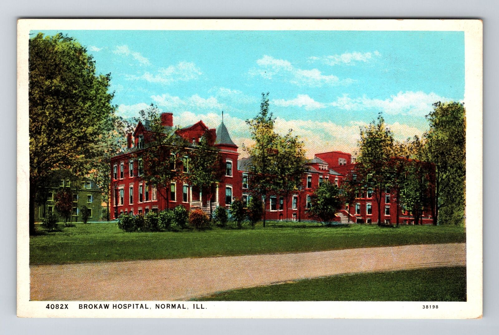 Normal, IL-Illinois, Brokaw Hospital Antique, Vintage Souvenir Postcard