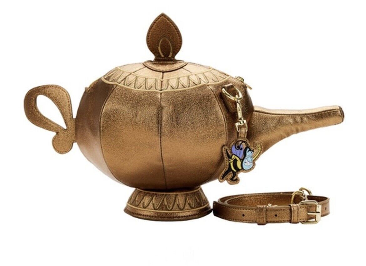Disney Loungefly Stitch Shoppe Aladdins Genie Lamp Crossbody Bag Jasmine Pin NWT