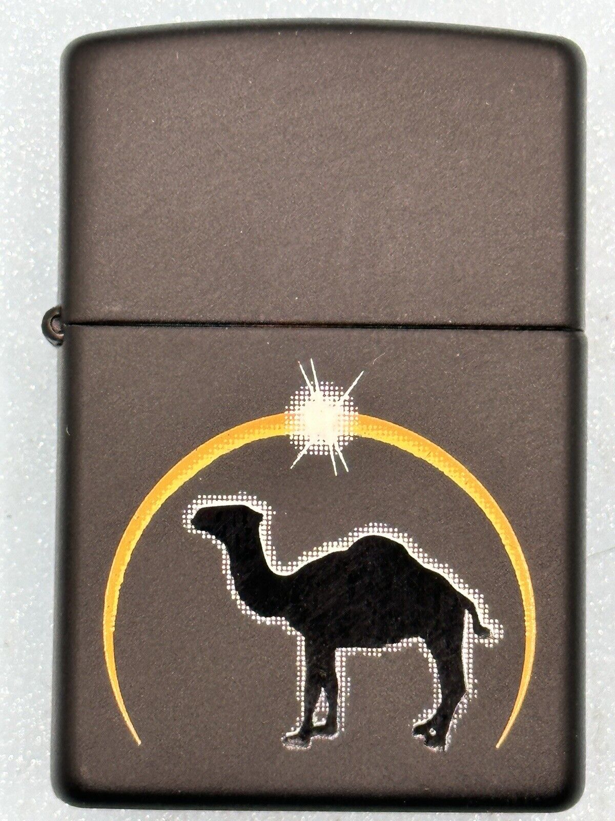 Vintage 1998 Camel Eclipse Black Matte Zippo Lighter NEW
