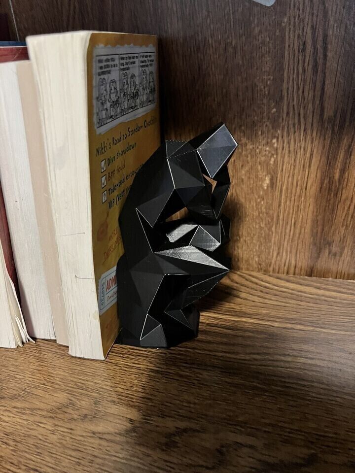 2x Thinking Man Bookend 3d Printed - black