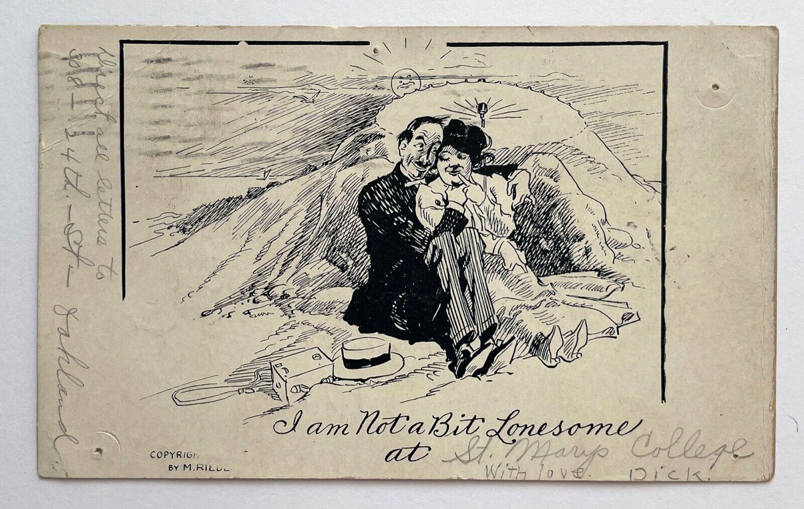I am Not a Bit Lonesome at c.1906 Cartoon Comic Postcard
