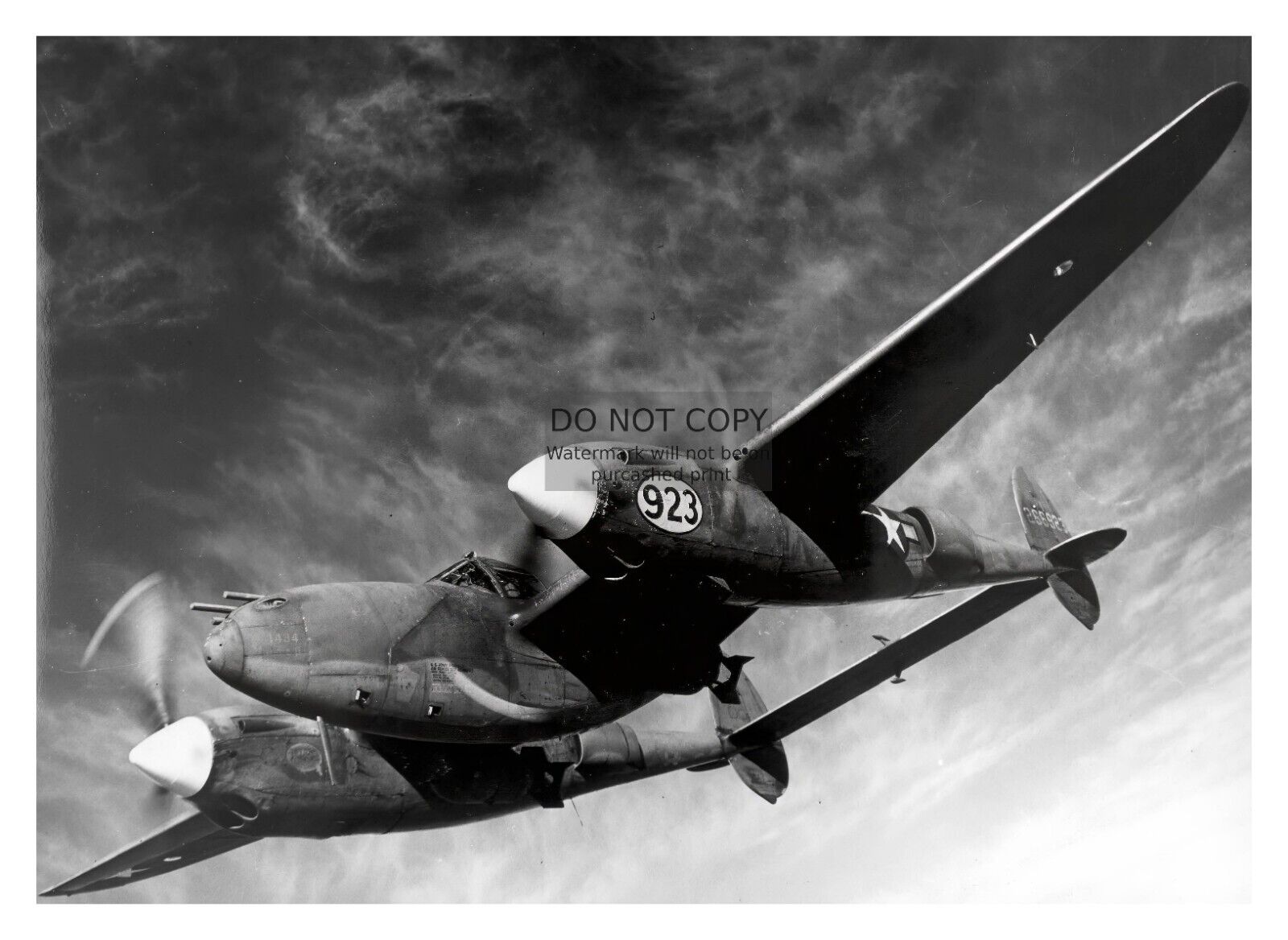 LOCKHEED P-38H LIGHTING TWIN PISTON ENGINE FIGHTER BOMBER PLANE 5X7 PHOTO