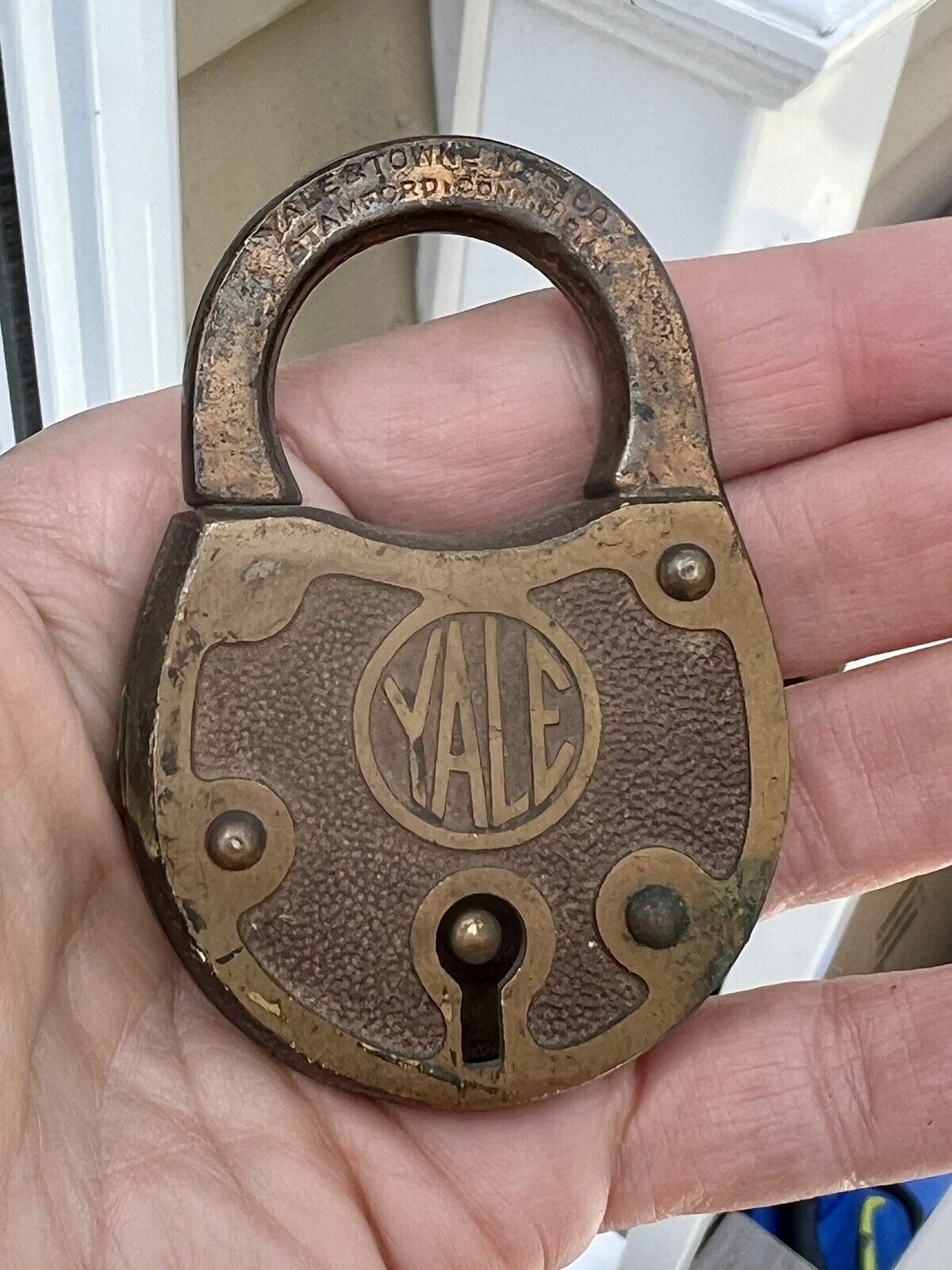 Vintage Yale Pimpled Brass Padlock no Key