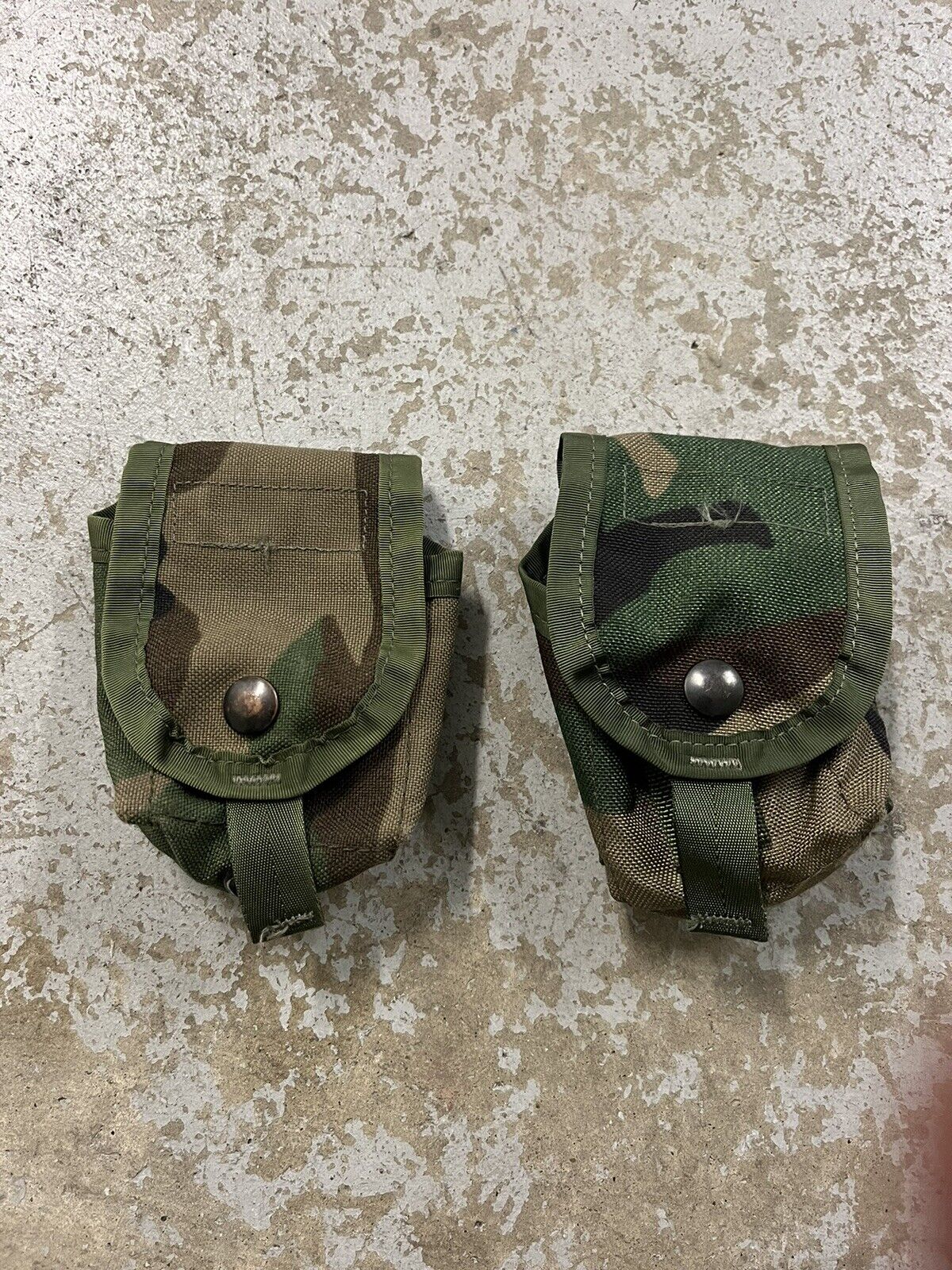 2x Specialty Defense Systems USGI MOLLE II HAND GRENADE POUCHES WOODLAND 