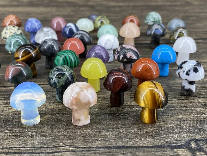 Wholesale 50pcs Mix Natural Quartz Crystal mini mushrooms Carved Healing gifts