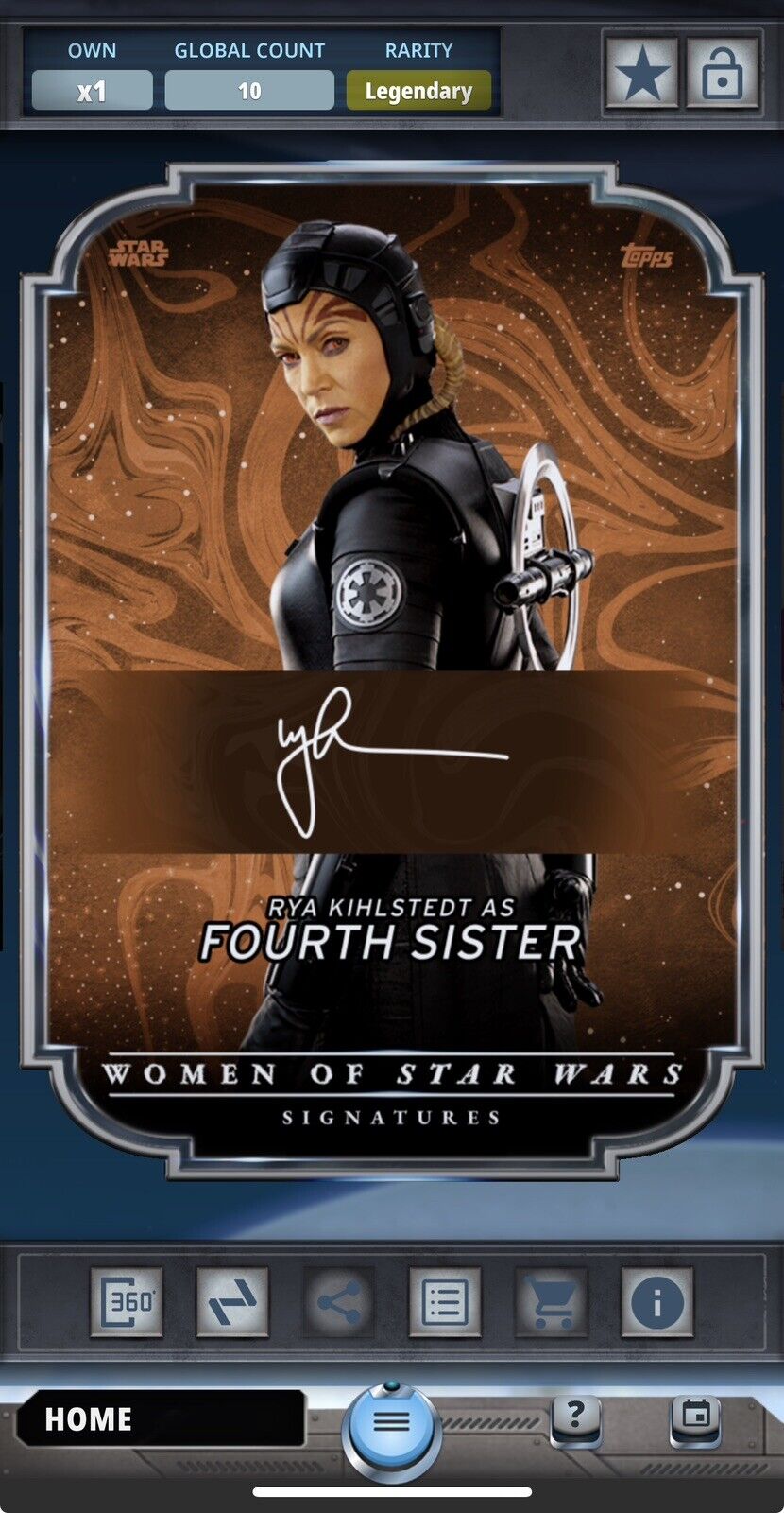 Star Wars Digital Card Trader Women Of Star Wars 24 Legendary 4th Sister 10cc