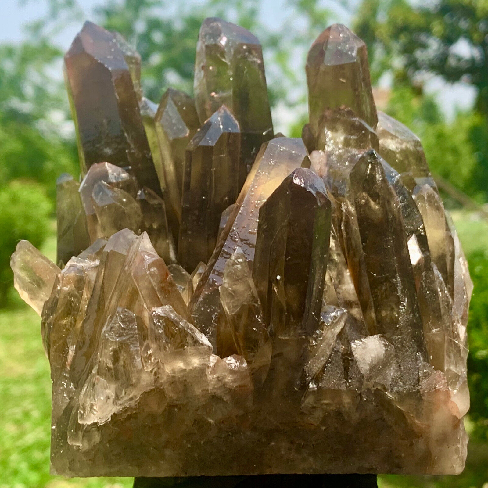 2.71LB  Natural Himalayan Black Smoked Crystal Meditation Energy Crystal cluster