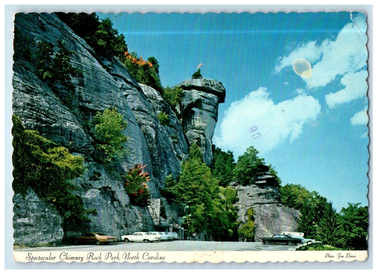 c1950's Spectacular Chimney Rock Park North Carolina NC, Cars Vintage Postcard