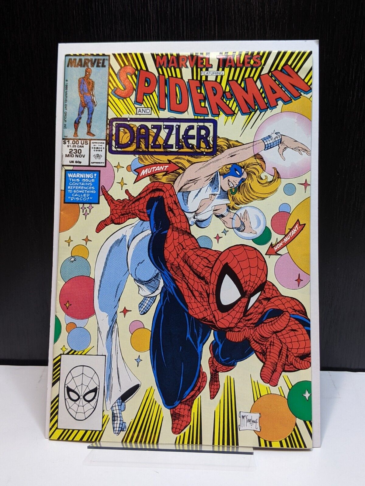Copper Age Marvel Comic 1989: Marvel Tales #230 Spider-Man/Dazzler McFarlane Cvr