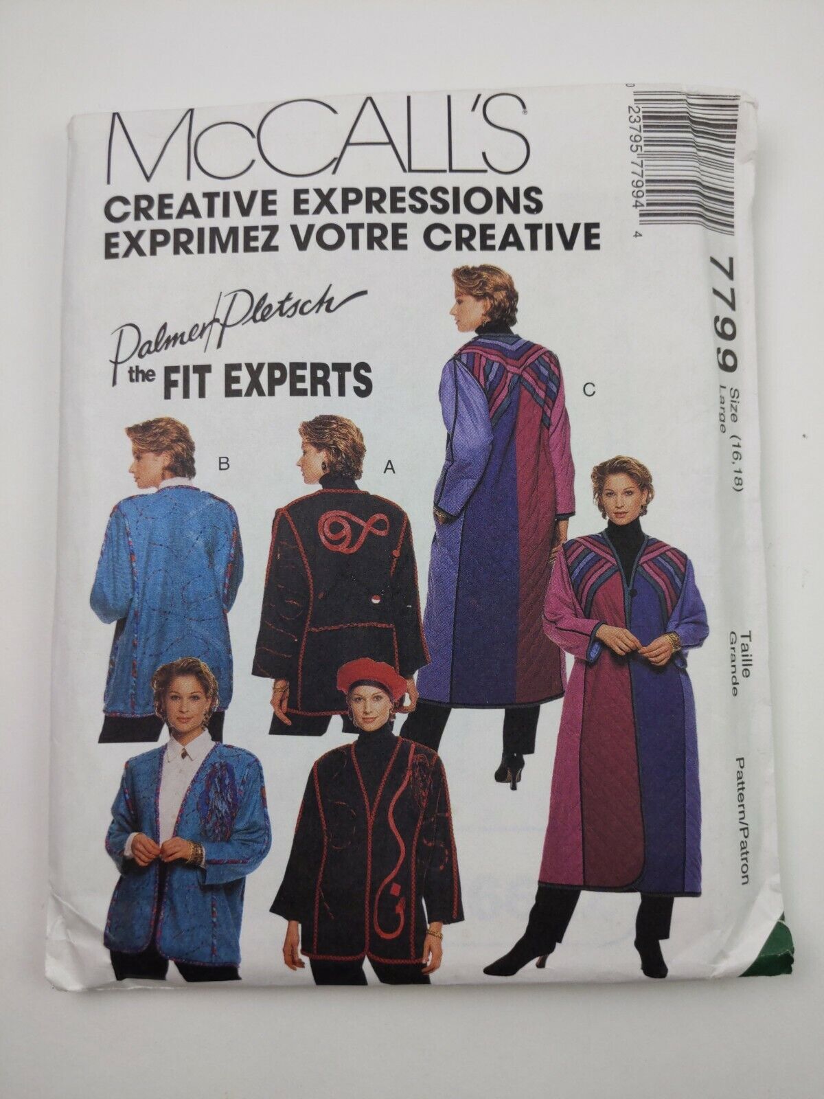 1995 McCall\'s Creative Expression #7799 Large Size 16-18 Pattern Vintage
