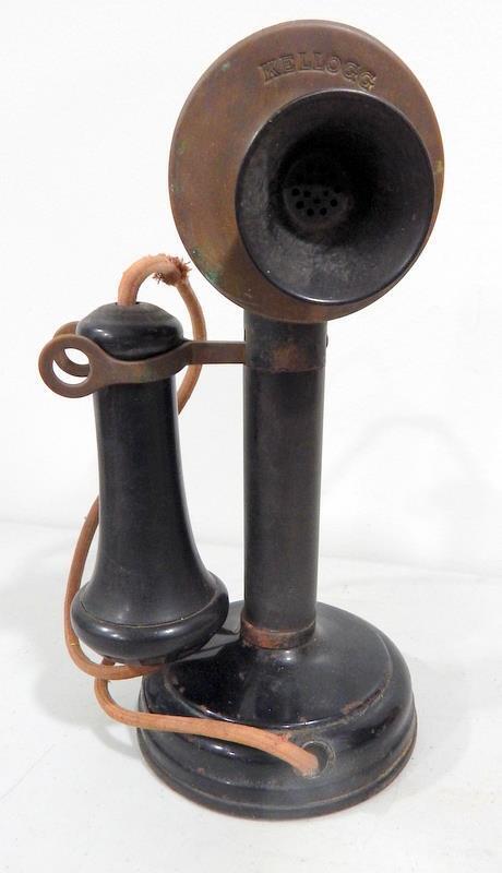 Antique Kellogg Candle Stick Phone With Patent Dates of 1901, 1907, & 1908