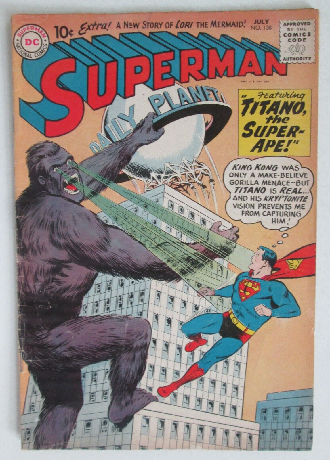  Superman #138 (DC, 1960).  Titano.  Great condition.