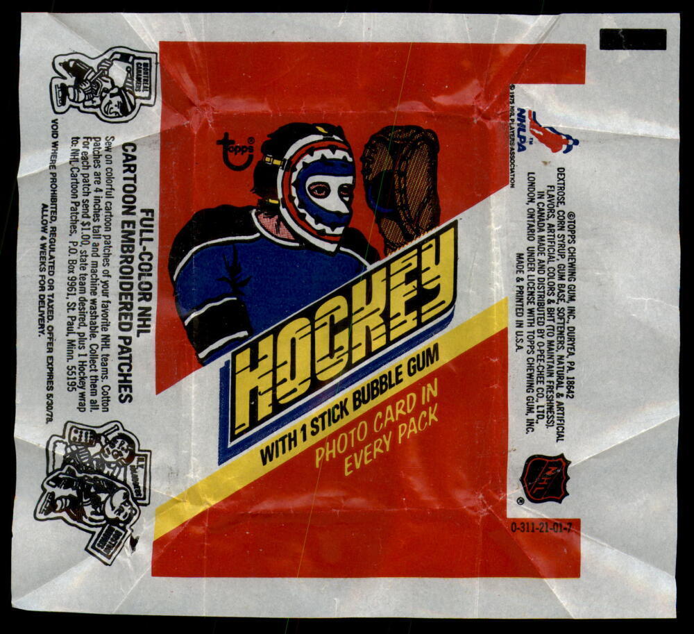 1977-78 Topps Hockey Wax Wrapper