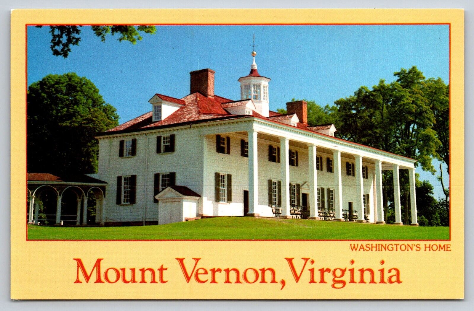Postcard Virginia Mount Vernon Washington\'s home 13H