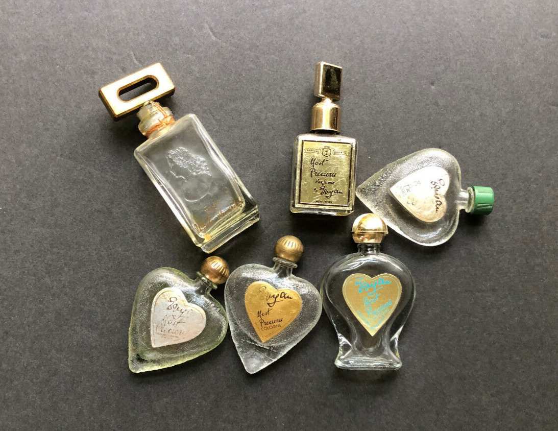 Lot of 8 Mostly Mini Perfume Cologne Bottles...Most Precious...White Shoulders