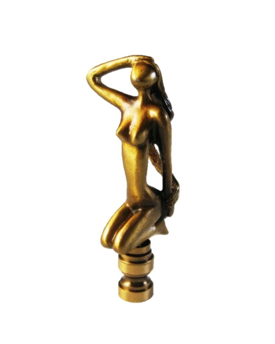 Lamp Finial-MODERN WOMAN-Aged Brass Finish, Highly detailed metal casting,FS