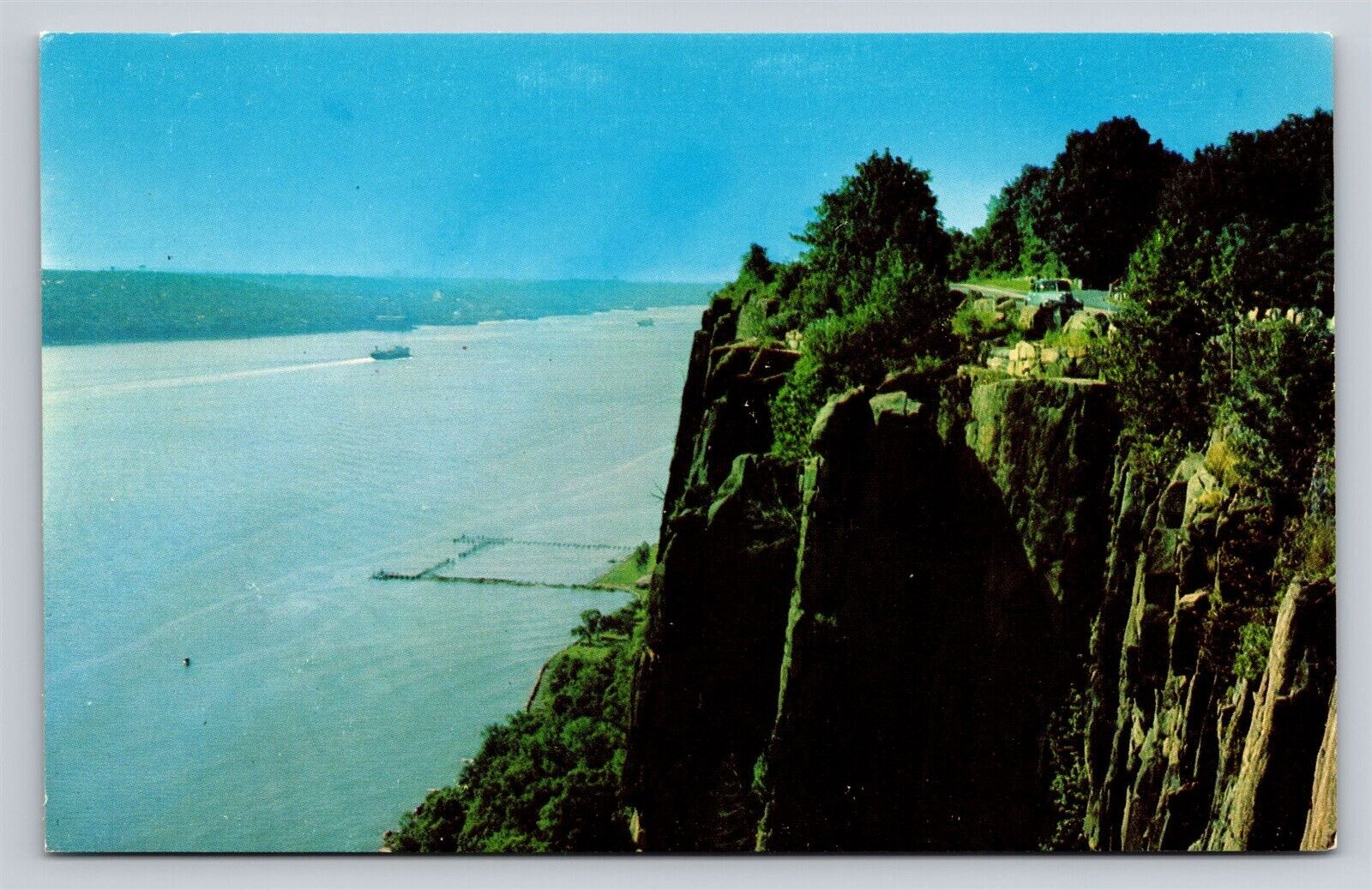 Palisades Interstate Park NJ View from Lookout Area Vtg Postcard 