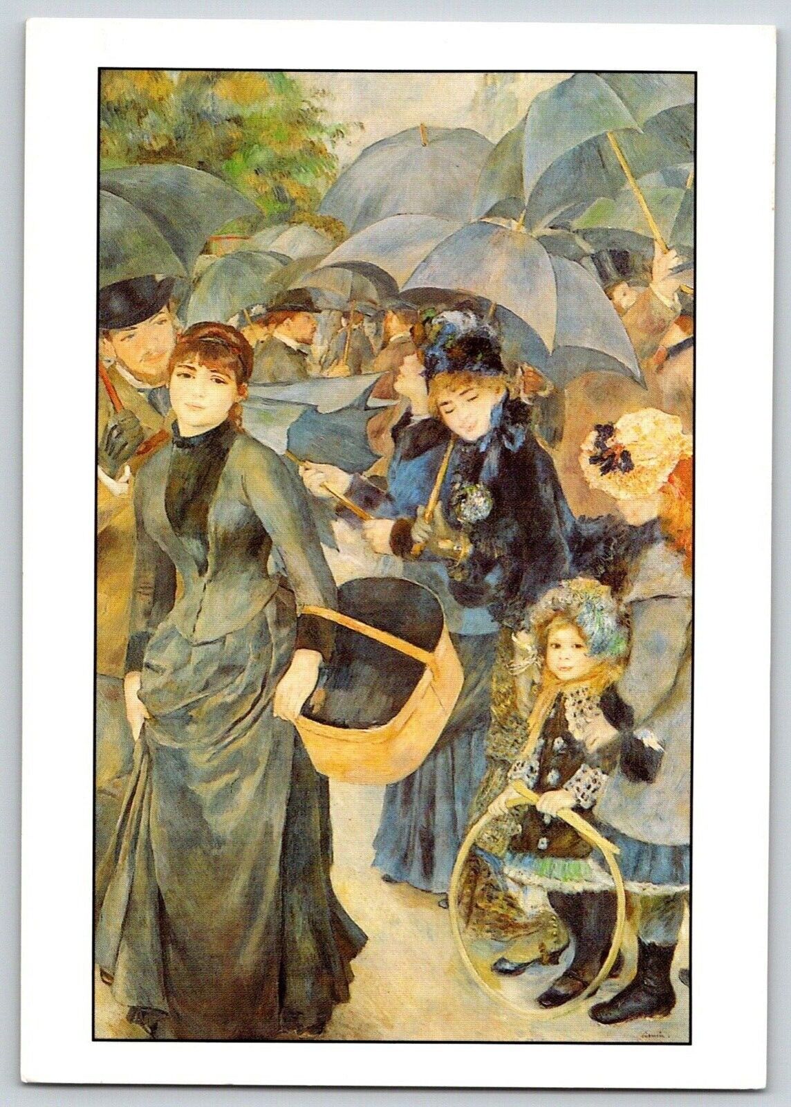 Postcard London National Gallery Umbrellas Pierre Auguste