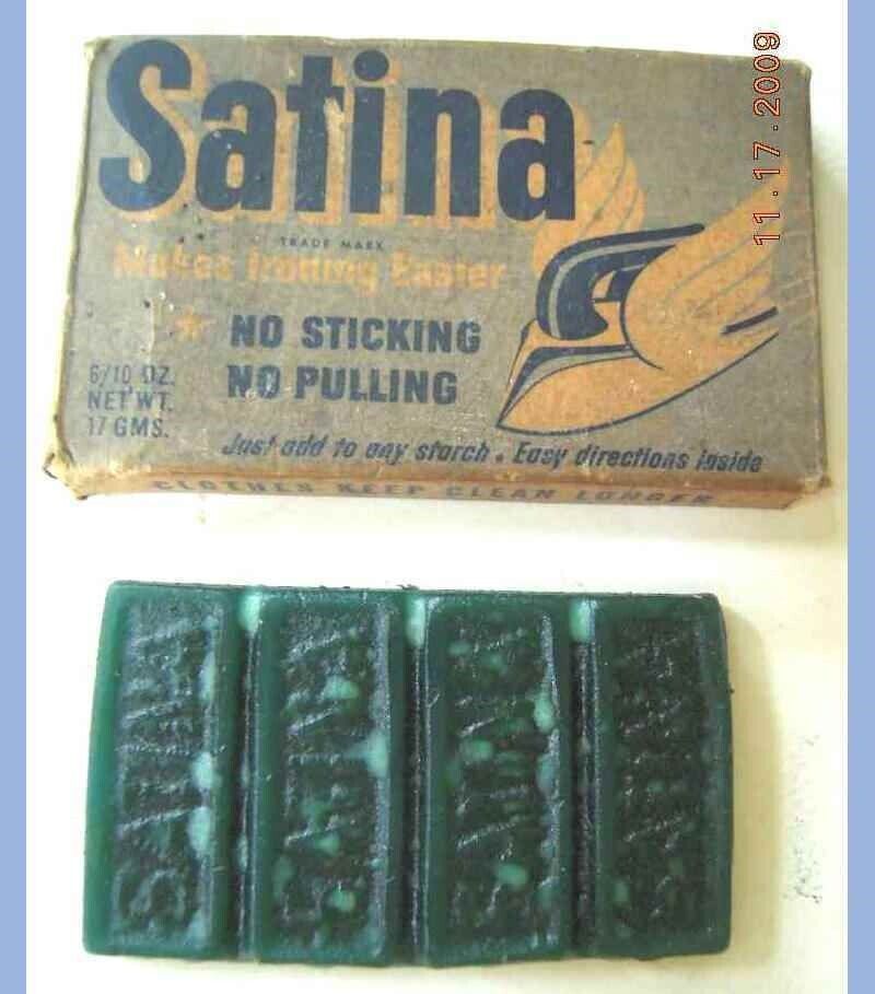antique SATINA STARCH w BOX ironing GENERAL FOODS ny
