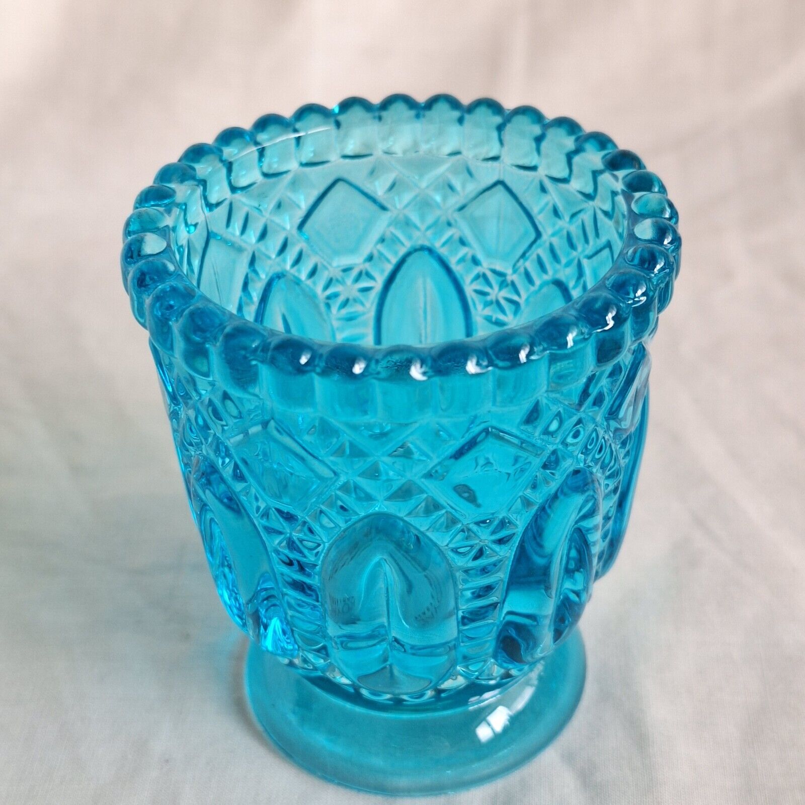Aqua Blue Vintage Candle Holder Votive Tea Light 