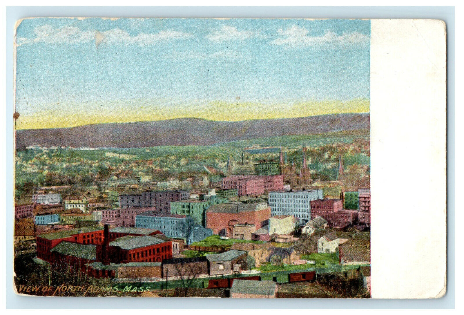 c1905s Aerial View of Buildings, North Adams, Massachusetts MA Unposted Postcard